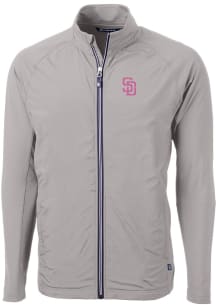 Cutter and Buck San Diego Padres Mens Grey City Connect Adapt Eco Light Weight Jacket