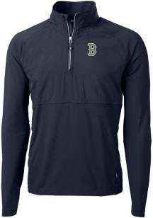 Cutter and Buck Boston Red Sox Mens Navy Blue City Connect Adapt Eco Long Sleeve 1/4 Zip Pullove..
