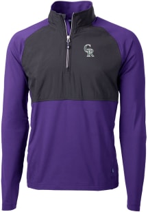 Cutter and Buck Colorado Rockies Mens Purple City Connect Adapt Eco Hybrid Long Sleeve 1/4 Zip P..