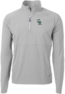 Cutter and Buck Colorado Rockies Mens Grey City Connect Adapt Eco Hybrid Long Sleeve 1/4 Zip Pul..