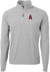 Cutter and Buck Los Angeles Angels Mens Grey City Connect Adapt Eco Hybrid Long Sleeve 1/4 Zip P..