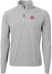 Cutter and Buck Miami Marlins Mens Grey City Connect Adapt Eco Hybrid Long Sleeve 1/4 Zip Pullov..
