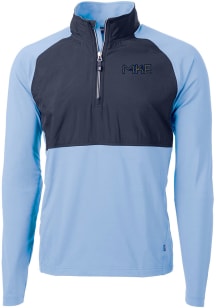 Cutter and Buck Milwaukee Brewers Mens Light Blue City Connect Adapt Eco Hybrid Long Sleeve 1/4 ..