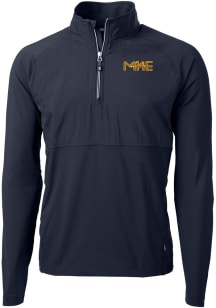Cutter and Buck Milwaukee Brewers Mens Navy Blue City Connect Adapt Eco Hybrid Long Sleeve 1/4 Z..