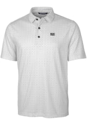 Cutter and Buck Jackson State Tigers Mens Grey Pike Double Dot Print Big and Tall Polos Shirt