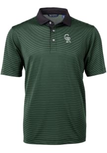 Cutter and Buck Colorado Rockies Mens Green City Connect Virtue Eco Pique Short Sleeve Polo