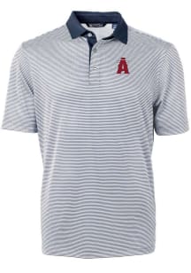 Cutter and Buck Los Angeles Angels Mens Navy Blue City Connect Virtue Eco Pique Micro Stripe Sho..