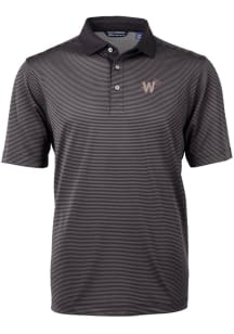 Cutter and Buck Washington Nationals Mens Black City Connect Virtue Eco Pique Micro Stripe Short..