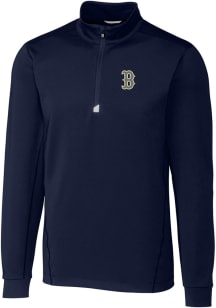 Cutter and Buck Boston Red Sox Mens Navy Blue City Connect Traverse Long Sleeve 1/4 Zip Pullover