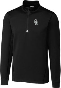 Cutter and Buck Colorado Rockies Mens Black City Connect Traverse Long Sleeve 1/4 Zip Pullover