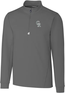 Cutter and Buck Colorado Rockies Mens Grey City Connect Traverse Long Sleeve 1/4 Zip Pullover