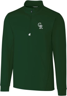 Cutter and Buck Colorado Rockies Mens Green City Connect Traverse Long Sleeve 1/4 Zip Pullover