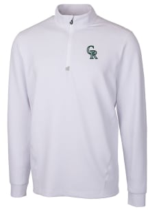 Cutter and Buck Colorado Rockies Mens White City Connect Traverse Long Sleeve 1/4 Zip Pullover