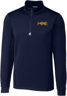 Cutter and Buck Milwaukee Brewers Mens Navy Blue City Connect Traverse Long Sleeve 1/4 Zip Pullo..