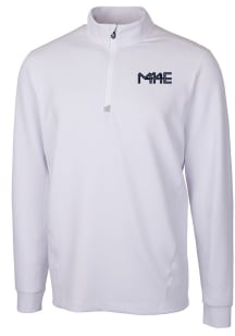 Cutter and Buck Milwaukee Brewers Mens White City Connect Traverse Long Sleeve 1/4 Zip Pullover