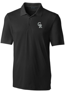 Cutter and Buck Colorado Rockies Mens Black City Connect Forge Short Sleeve Polo