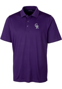 Cutter and Buck Colorado Rockies Mens Purple City Connect Forge Short Sleeve Polo