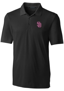 Cutter and Buck San Diego Padres Mens Black City Connect Forge Short Sleeve Polo