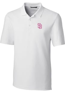 Cutter and Buck San Diego Padres Mens White City Connect Forge Short Sleeve Polo