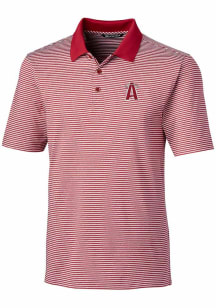 Cutter and Buck Los Angeles Angels Mens Red City Connect Forge Tonal Stripe Short Sleeve Polo