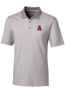 Cutter and Buck Los Angeles Angels Mens Grey City Connect Forge Tonal Stripe Short Sleeve Polo