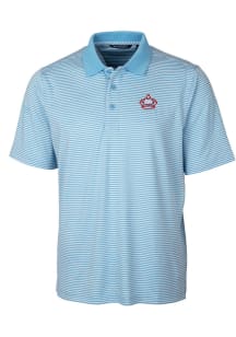 Cutter and Buck Miami Marlins Mens Light Blue City Connect Forge Tonal Stripe Short Sleeve Polo