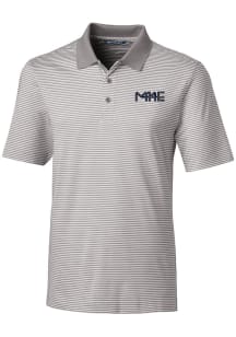 Cutter and Buck Milwaukee Brewers Mens Grey City Connect Forge Short Sleeve Polo