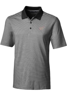 Cutter and Buck Washington Nationals Mens Black City Connect Forge Tonal Stripe Short Sleeve Pol..