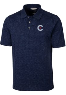 Cutter and Buck Chicago Cubs Mens Navy Blue City Connect Advantage Short Sleeve Polo