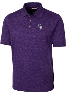 Cutter and Buck Colorado Rockies Mens Purple City Connect Advantage Short Sleeve Polo