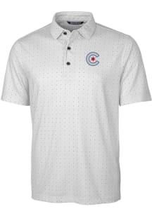 Cutter and Buck Chicago Cubs Mens Charcoal City Connect Pike Short Sleeve Polo
