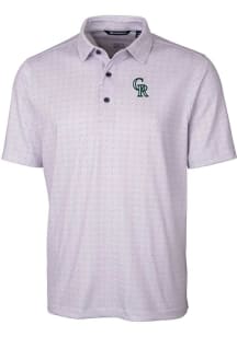 Cutter and Buck Colorado Rockies Mens Purple City Connect Pike Double Dot Short Sleeve Polo