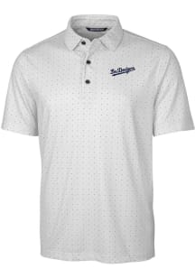 Cutter and Buck Los Angeles Dodgers Mens Charcoal City Connect Pike Short Sleeve Polo