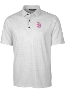 Cutter and Buck San Diego Padres Mens Charcoal City Connect Pike Short Sleeve Polo