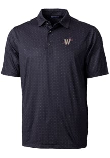 Cutter and Buck Washington Nationals Mens Black City Connect Pike Double Dot Short Sleeve Polo