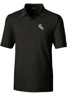 Cutter and Buck Chicago White Sox Mens Black City Connect Forge Pencil Stripe Short Sleeve Polo