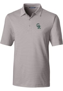 Cutter and Buck Colorado Rockies Mens Grey City Connect Forge Pencil Stripe Short Sleeve Polo