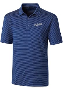 Cutter and Buck Los Angeles Dodgers Mens Blue City Connect Forge Pencil Stripe Short Sleeve Polo