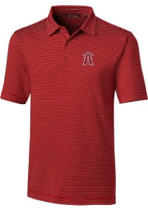 Cutter and Buck Los Angeles Angels Mens Cardinal City Connect Forge Pencil Stripe Short Sleeve P..