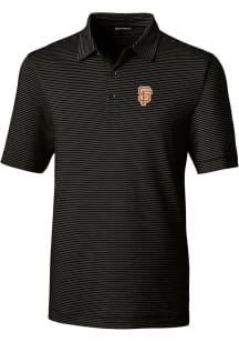 Cutter and Buck San Francisco Giants Mens Black City Connect Forge Pencil Stripe Short Sleeve Po..