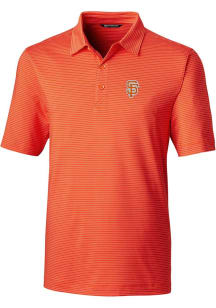 Cutter and Buck San Francisco Giants Mens Orange City Connect Forge Pencil Stripe Short Sleeve P..