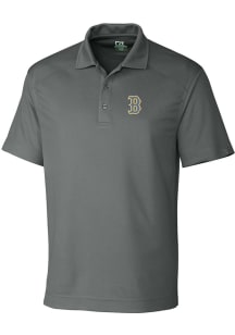 Cutter and Buck Boston Red Sox Mens Grey City Connect Drytec Genre Short Sleeve Polo