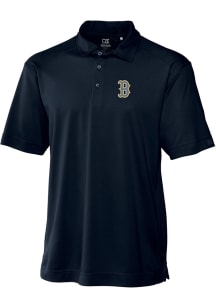 Cutter and Buck Boston Red Sox Mens Navy Blue City Connect Drytec Genre Short Sleeve Polo