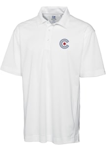 Cutter and Buck Chicago Cubs Mens White City Connect Drytec Genre Short Sleeve Polo