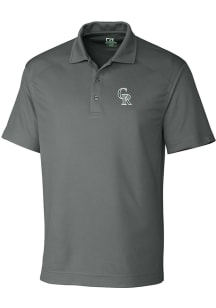 Cutter and Buck Colorado Rockies Mens Grey City Connect Drytec Genre Short Sleeve Polo