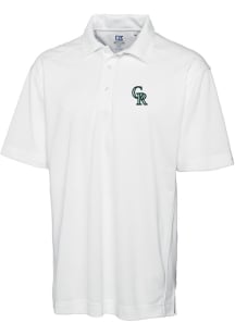 Cutter and Buck Colorado Rockies Mens White City Connect Drytec Genre Short Sleeve Polo