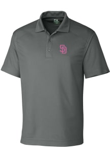 Cutter and Buck San Diego Padres Mens Grey City Connect Drytec Genre Short Sleeve Polo