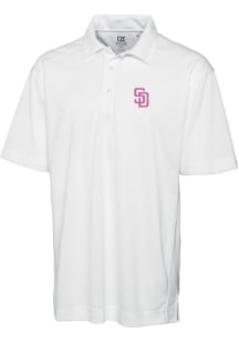 Cutter and Buck San Diego Padres Mens White City Connect Drytec Genre Short Sleeve Polo