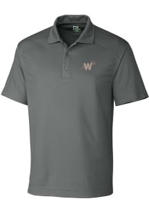 Cutter and Buck Washington Nationals Mens Grey City Connect Drytec Genre Short Sleeve Polo