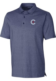 Cutter and Buck Chicago Cubs Mens Blue City Connect Forge Short Sleeve Polo